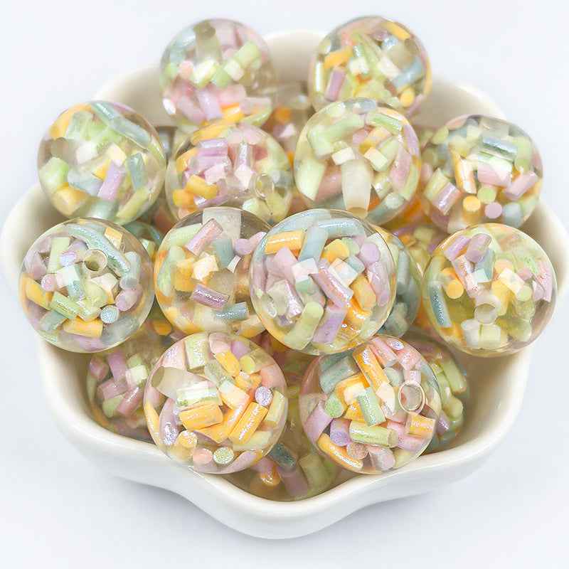 16MM soft clay beads, resin beads, rainbow candy beads, loose beads, pen charms, car hanging accessories, DIY beads in bulk