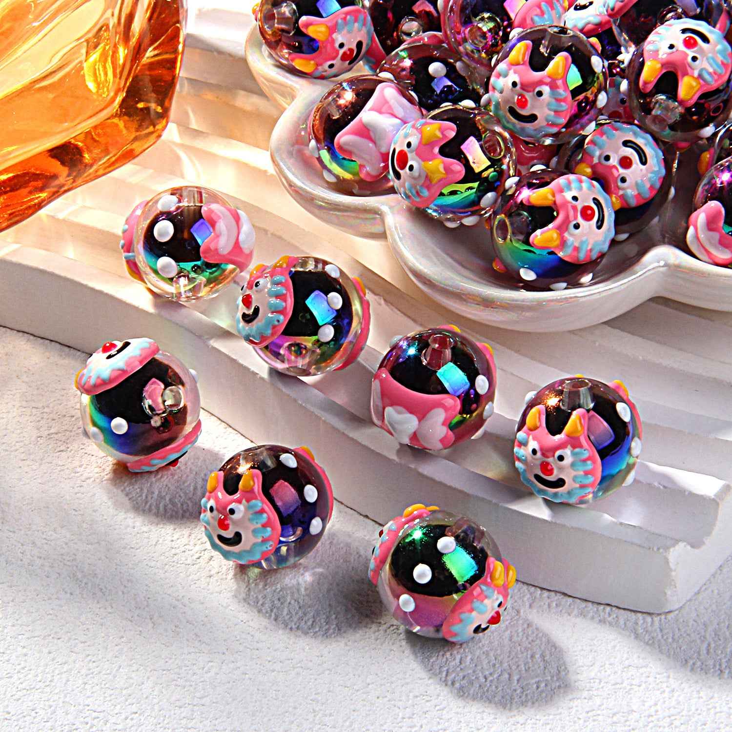 2025 Summer New Style Heavy Oil Fruit Hand-painted Beads DIY Phone Chain Car Hanging Bag Hanging Chain Headband Accessory