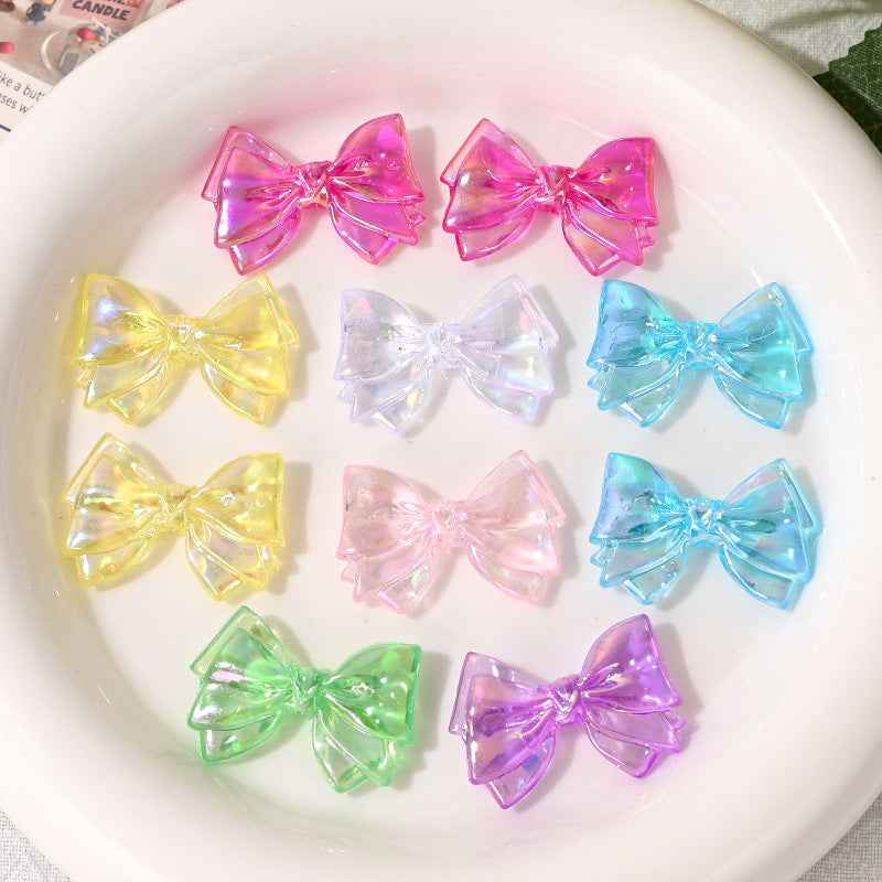 Acrylic Bow Beads, Transparent Colorful Loose Beads for DIY Pens, Phone Chains & Crafts