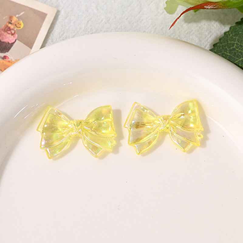 Acrylic Bow Beads, Transparent Colorful Loose Beads for DIY Pens, Phone Chains & Crafts