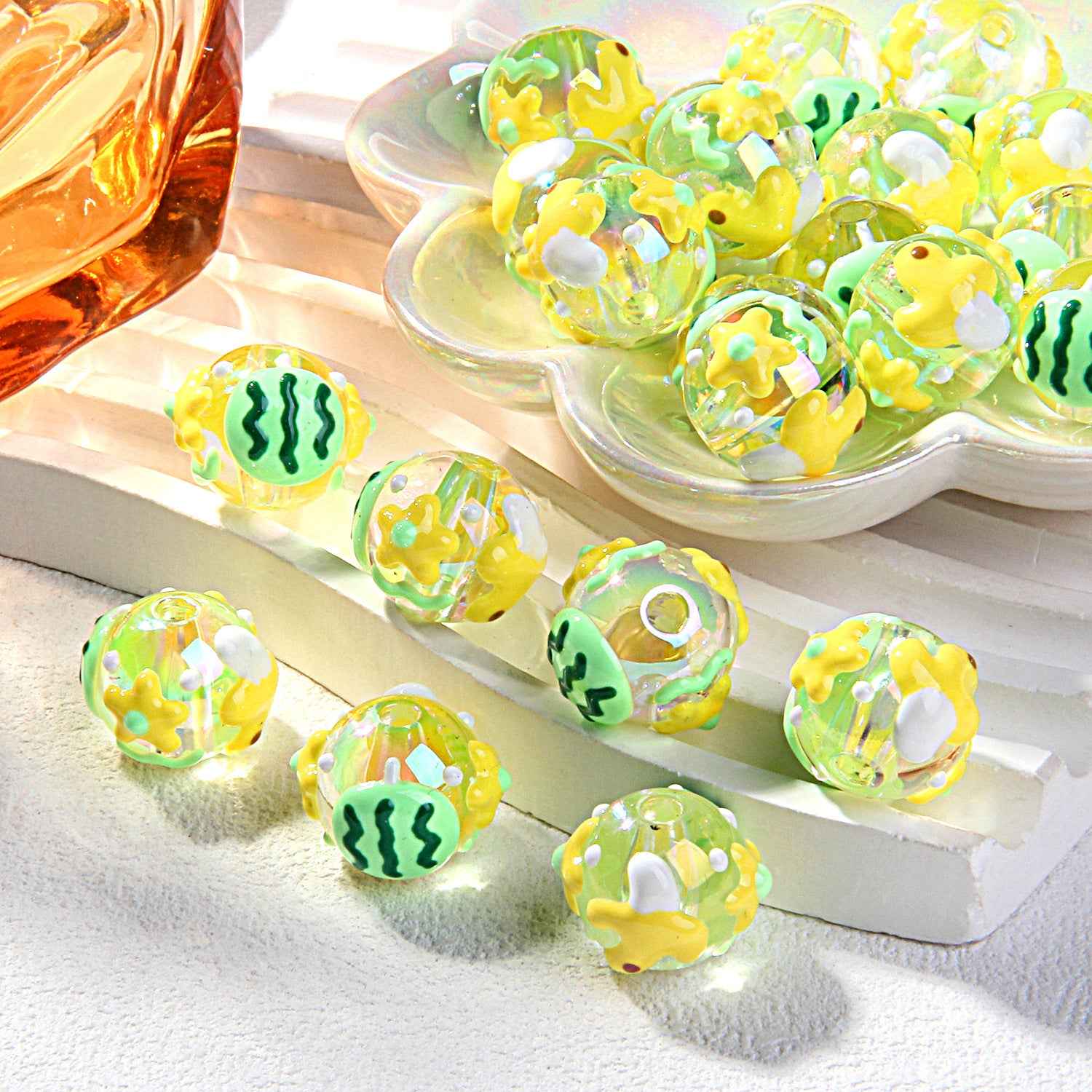 2025 Summer New Style Heavy Oil Fruit Hand-painted Beads DIY Phone Chain Car Hanging Bag Hanging Chain Headband Accessory