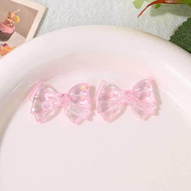 Acrylic Bow Beads, Transparent Colorful Loose Beads for DIY Pens, Phone Chains & Crafts