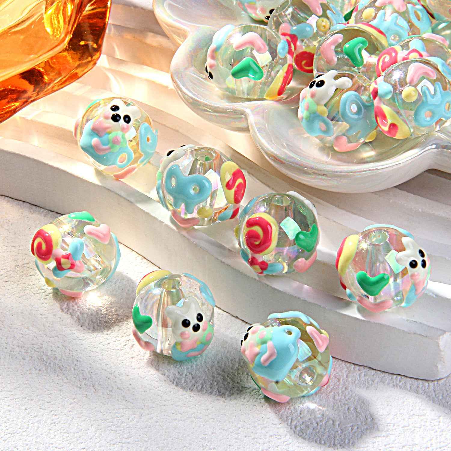 2025 Summer New Style Heavy Oil Fruit Hand-painted Beads DIY Phone Chain Car Hanging Bag Hanging Chain Headband Accessory