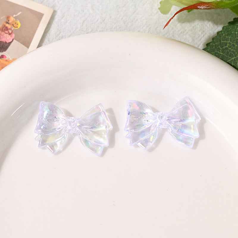 Acrylic Bow Beads, Transparent Colorful Loose Beads for DIY Pens, Phone Chains & Crafts