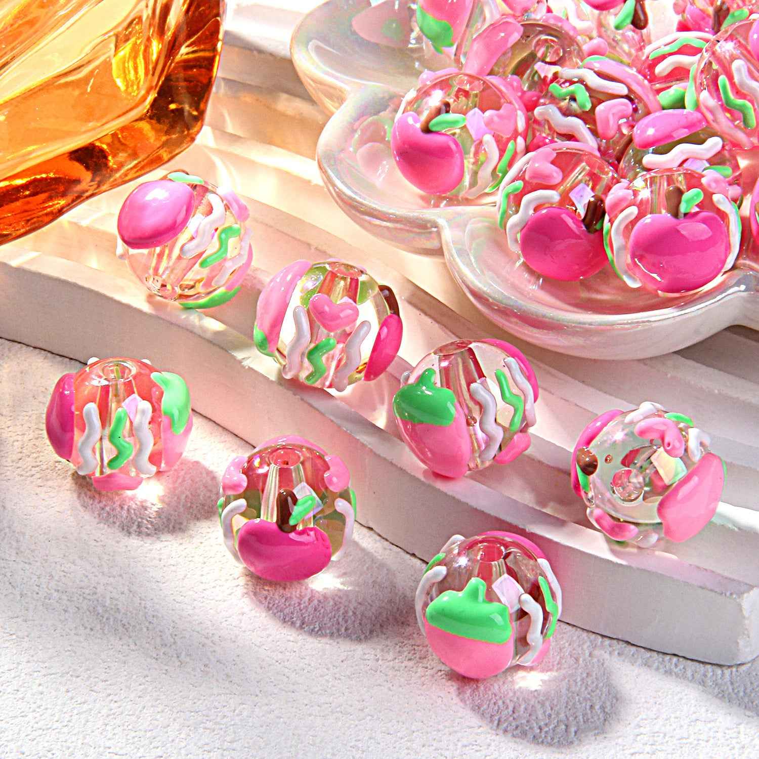 2025 Summer New Style Heavy Oil Fruit Hand-painted Beads DIY Phone Chain Car Hanging Bag Hanging Chain Headband Accessory