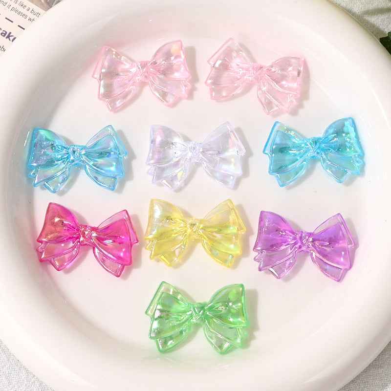 Acrylic Bow Beads, Transparent Colorful Loose Beads for DIY Pens, Phone Chains & Crafts
