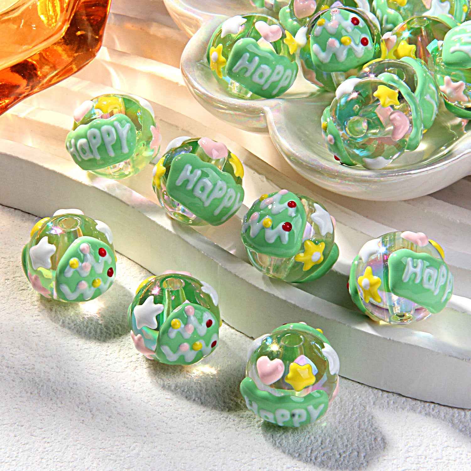 2025 Summer New Style Heavy Oil Fruit Hand-painted Beads DIY Phone Chain Car Hanging Bag Hanging Chain Headband Accessory