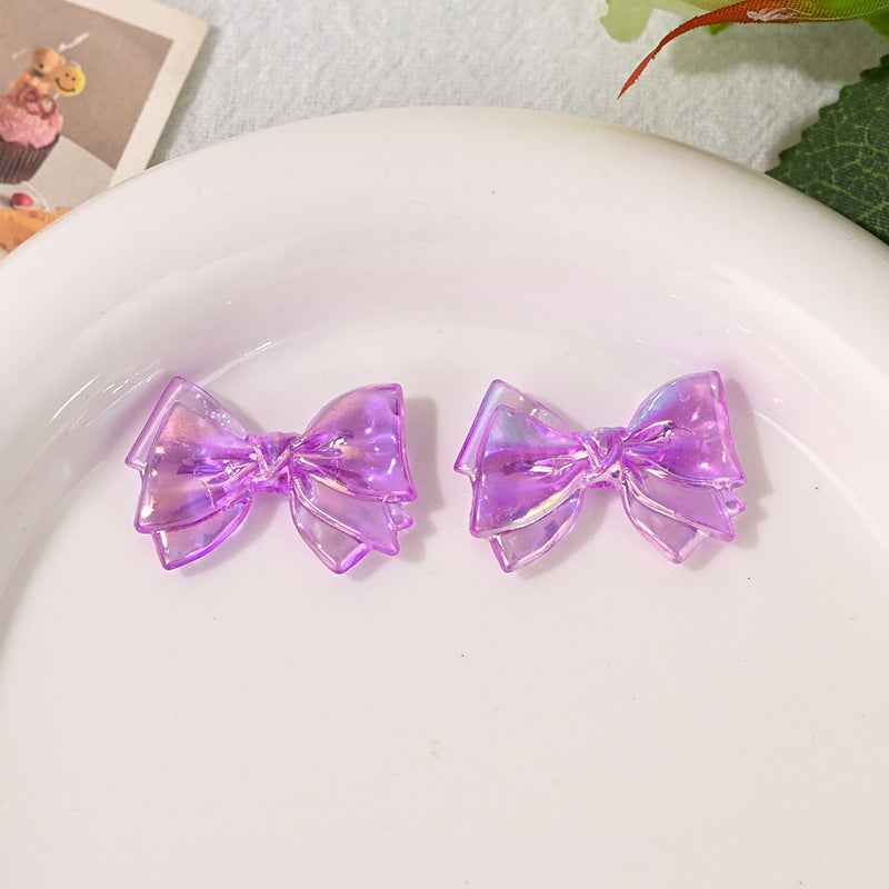 Acrylic Bow Beads, Transparent Colorful Loose Beads for DIY Pens, Phone Chains & Crafts