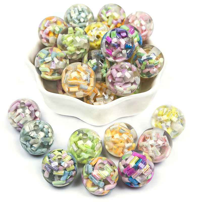 16MM soft clay beads, resin beads, rainbow candy beads, loose beads, pen charms, car hanging accessories, DIY beads in bulk