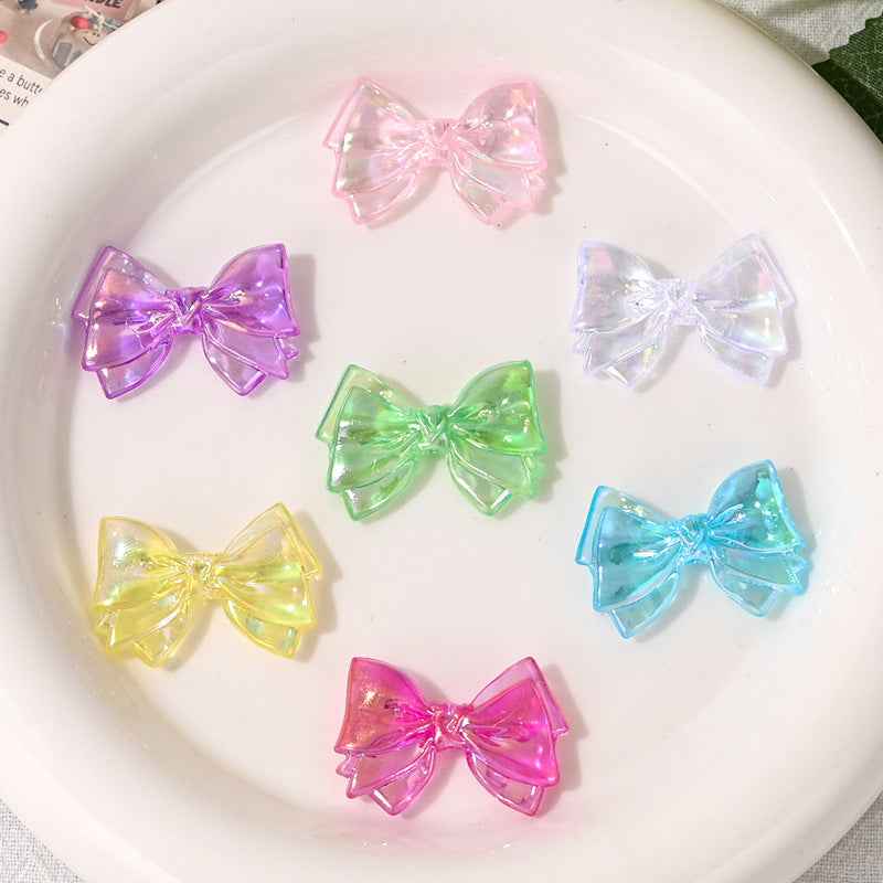Acrylic Bow Beads, Transparent Colorful Loose Beads for DIY Pens, Phone Chains & Crafts